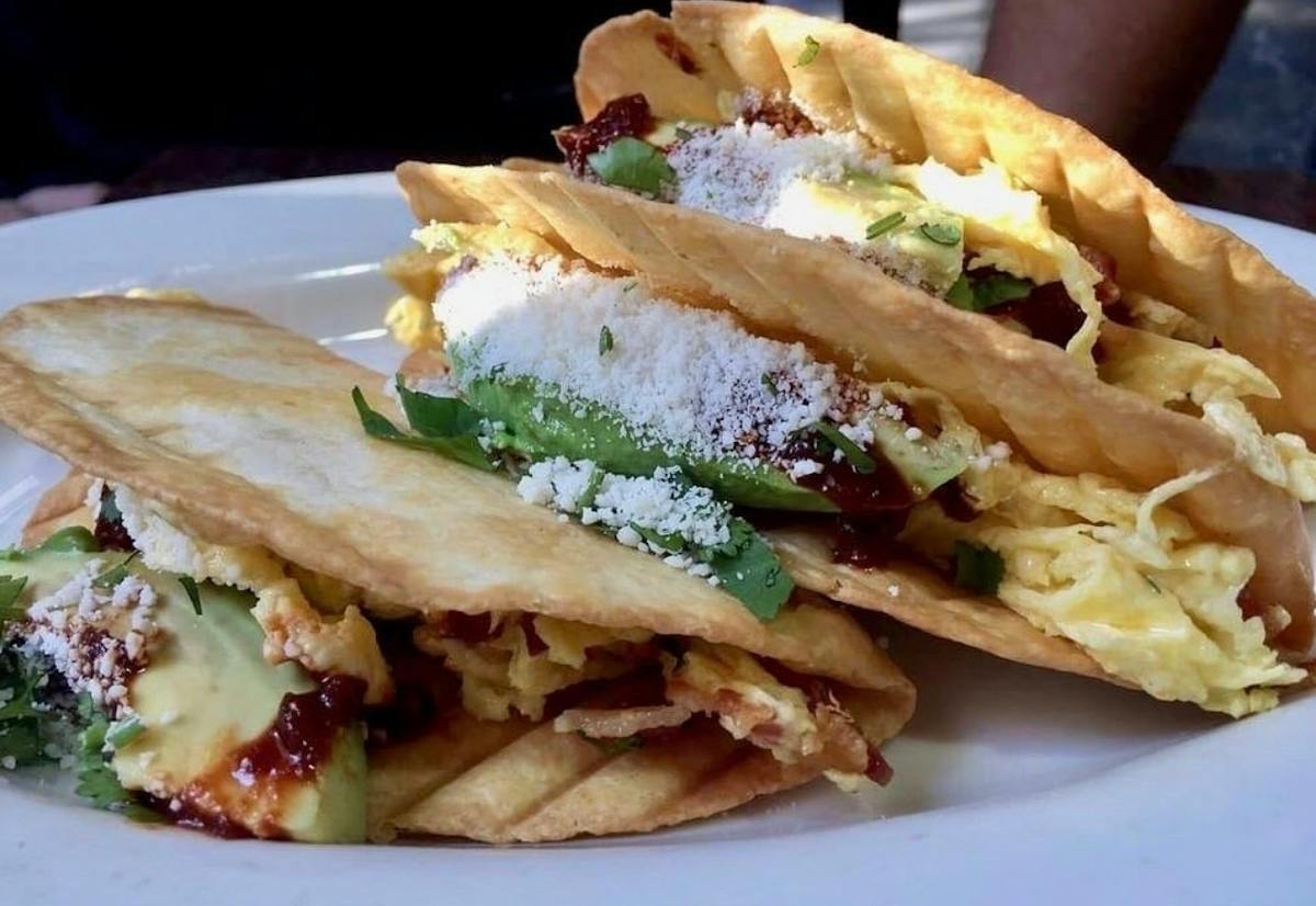 Crispy Breakfast Tacos at The L.A. Cafe in Downtown Los Angeles