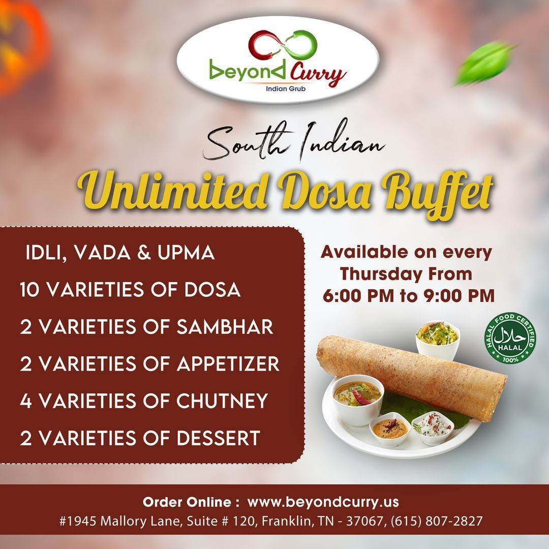 Every Thursday- Unlimited Dosa Night.!!!! - Picture of