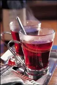 seasonal hot spiced red wine served in winter