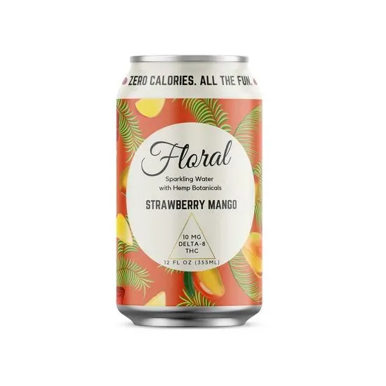 Floral Strawberry Mango THC Sparkling Water