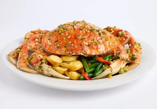 Garlic Roasted Whole Dungeness Crab