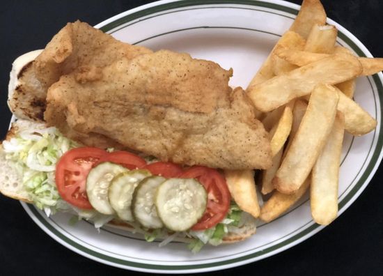 Fried Flounder Po' Boy and Gumbo