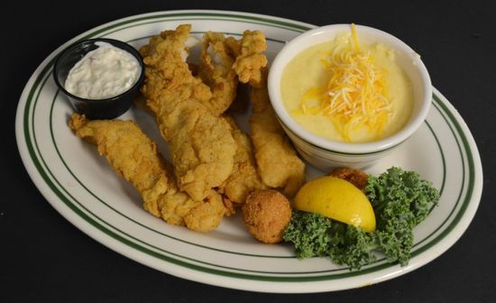 Southern Fried Flounder and Grits