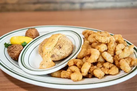 Popcorn Shrimp and Crab Cake Combo