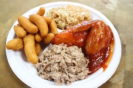 Chopped Barbecue Pork & Quarter Chicken Plate