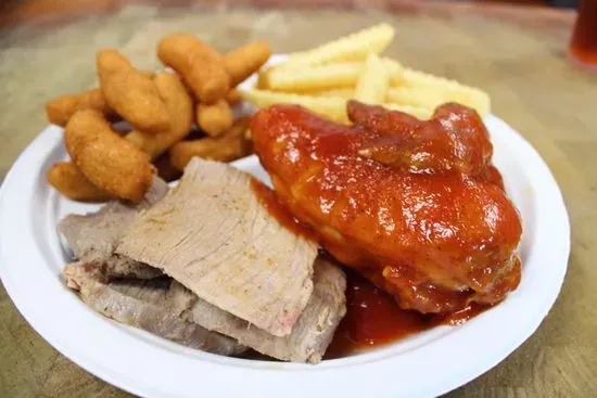 Sliced Barbecue Pork & Quarter Chicken Plate