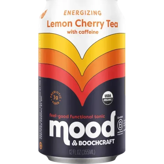 Boochcraft Energizing Lemon Cherry Tea w/ Caffeine (Can Pour 12oz)