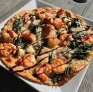 SHRIMP AND FETA FLATBREAD