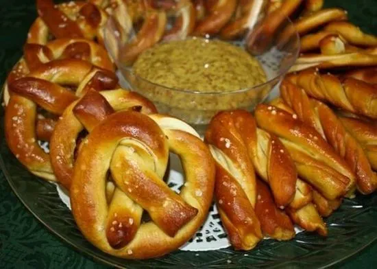 German Soft Pretzels and Assorted Mustards