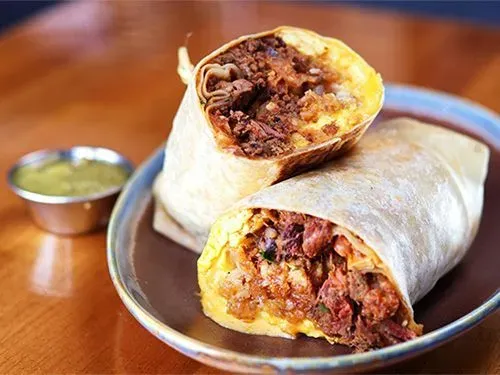 Brisket Chili Breakfast Burrito