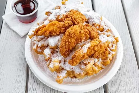 CHICKEN FINGER FUNNEL CAKE