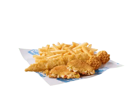 Crab Cake, Fish, & Fries