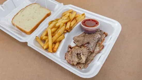 BBQ Brisket plate w/2 sides