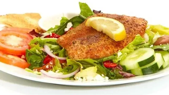 Greek Salad with Grilled Tilapia