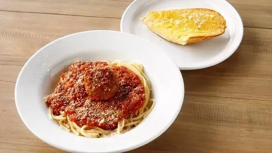 Child Spaghetti w/a Meatball & Garlic Bread