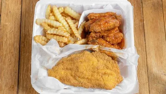 Wing (6 Pieces) Catfish Combo (1 Piece)