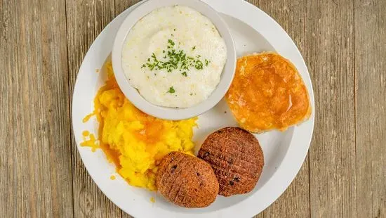 Salmon Croquettes and Eggs