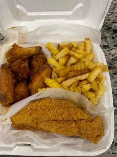 Wing (6 Pieces) Catfish Combo (1 Piece)