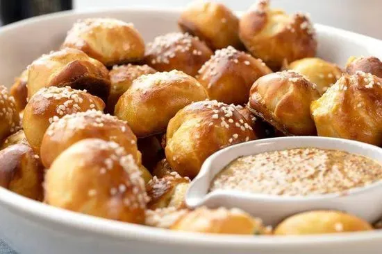 Cheese stuffed pretzel bites