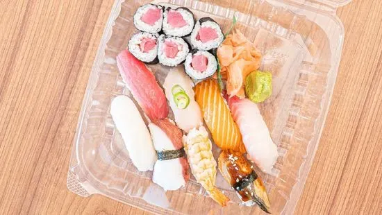 Sushi Combo Tuna Roll + 8 pcs (miso+salad)