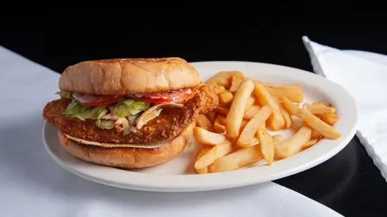 LS - Cajun Fish Sandwich fries and a drink