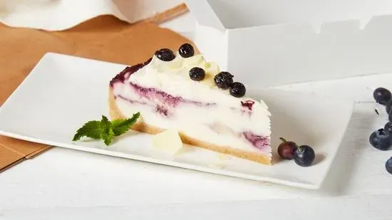 Blueberry Cobbler White Chocolate Cheesecake Slice