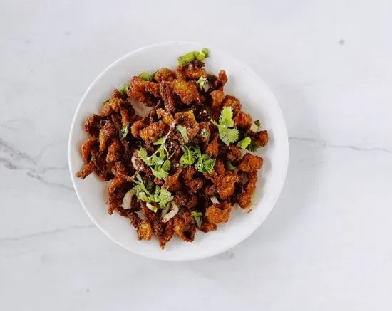 Larb Nang Gai Todd (Fried and seasoned Chicken Skins)