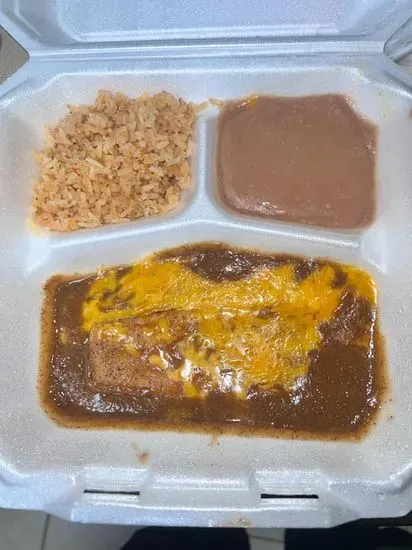 G. 1 Cheese Enchilada with Rice and Beans