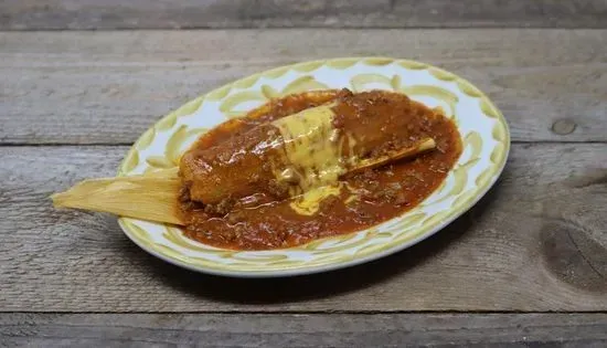 1 Tamale with Ancho Sauce