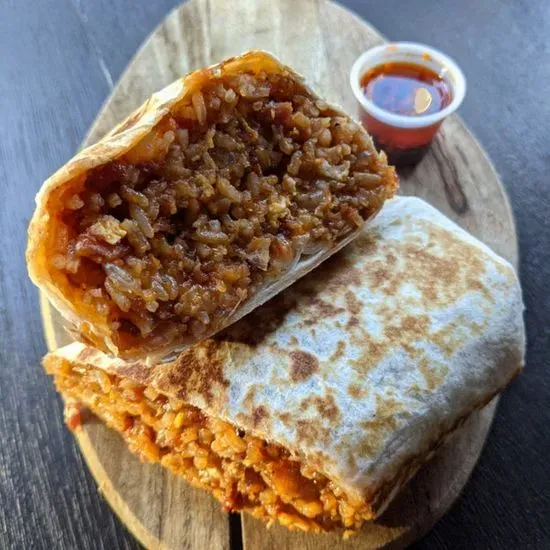 BBQ Bacon Fried Rice Burrito