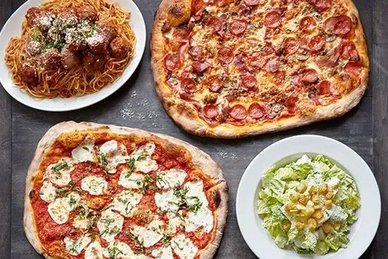 Pizza, Pasta+Sauce, and Salad Combo