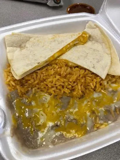 Baby Quesadilla with Rice & Beans