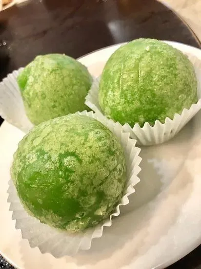 Fried Lava Green Tea Egg Custard Mochi