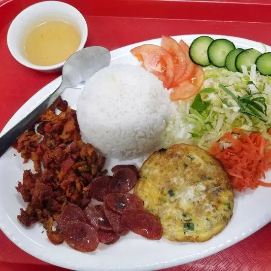 44. Grilled Pork, Chinese Sausage, and Egg Foo Young