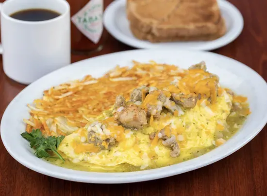 Pork Chile Verde Omelette