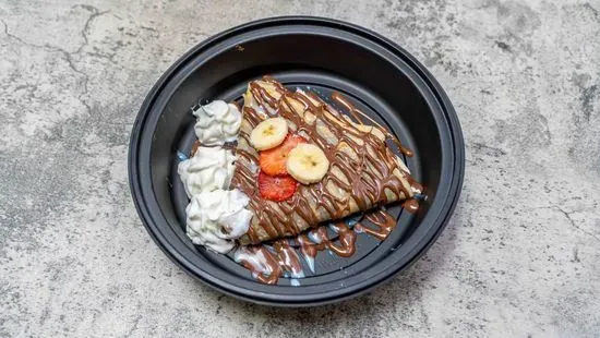 Nutella, Strawberry & Banana Crepe with Whip Cream