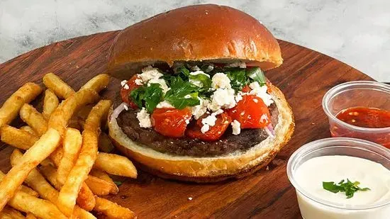 Feta fusion burger