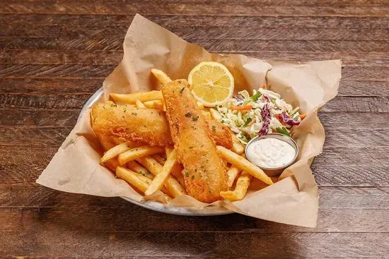  Battered Fish + Chips (Lunch Portion)