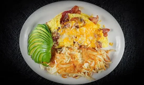 Avocado Bacon Cheese Omelette