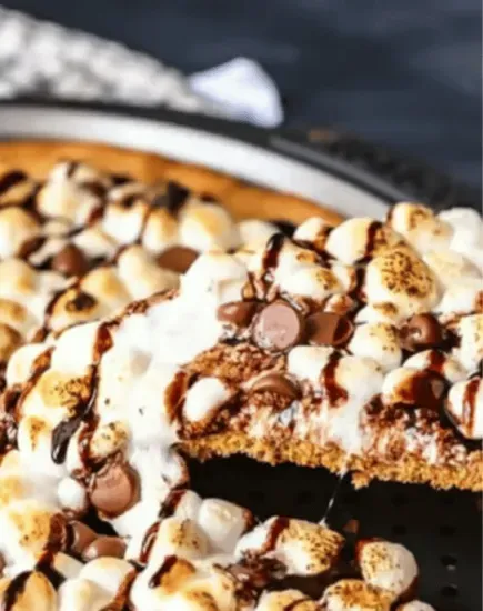 S'mores Chocolate Dessert Pizza