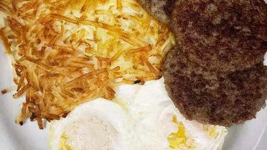2 Sausage Patties and Eggs