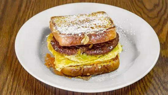 Sausage, Egg, and Cheese French Toast Sandwich