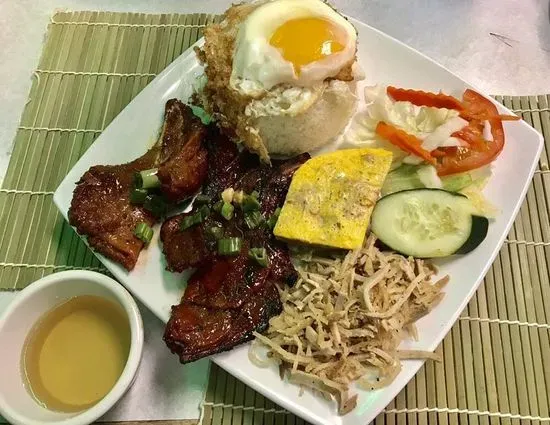 34. Cơm Sườn Nướng Sả / 香茅燒豬扒飯 / Pork Chop Over Rice