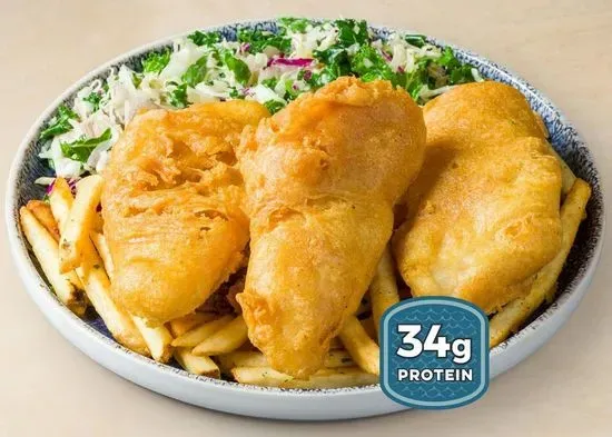 3 PIECE BATTERED FISH & CHIPS