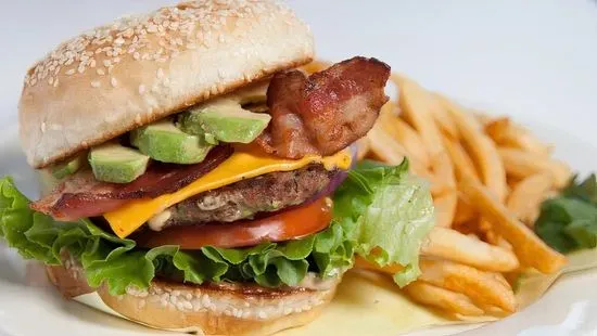Cafe Best With Avocado Bacon Cheese Burger