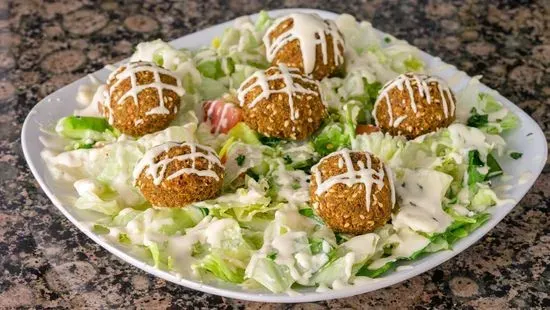 6 Falafel Balls Over House Salad