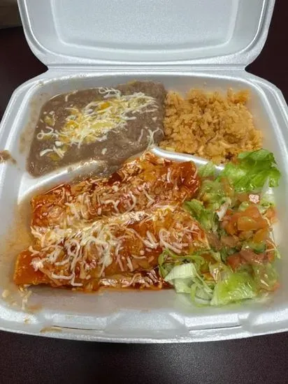 Two Cheese Chicken Enchilada Plate