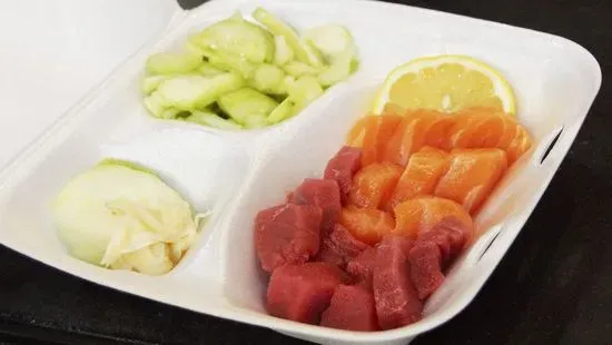 5pcs tuna,5pcs salmon sashimi