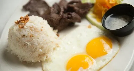 Tapsilog (Marinated Sirloin Strips)