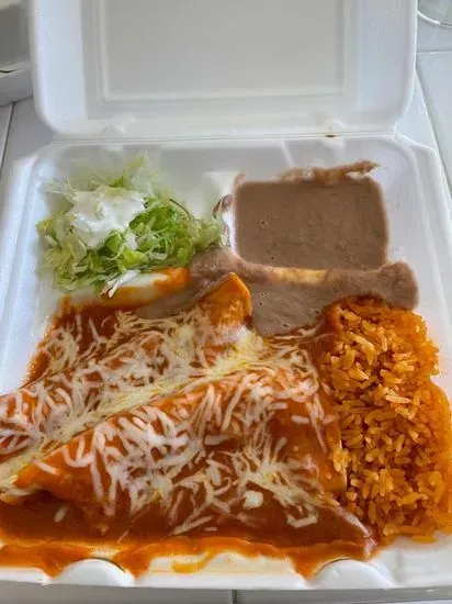 MEAT ENCHILADA PLATE